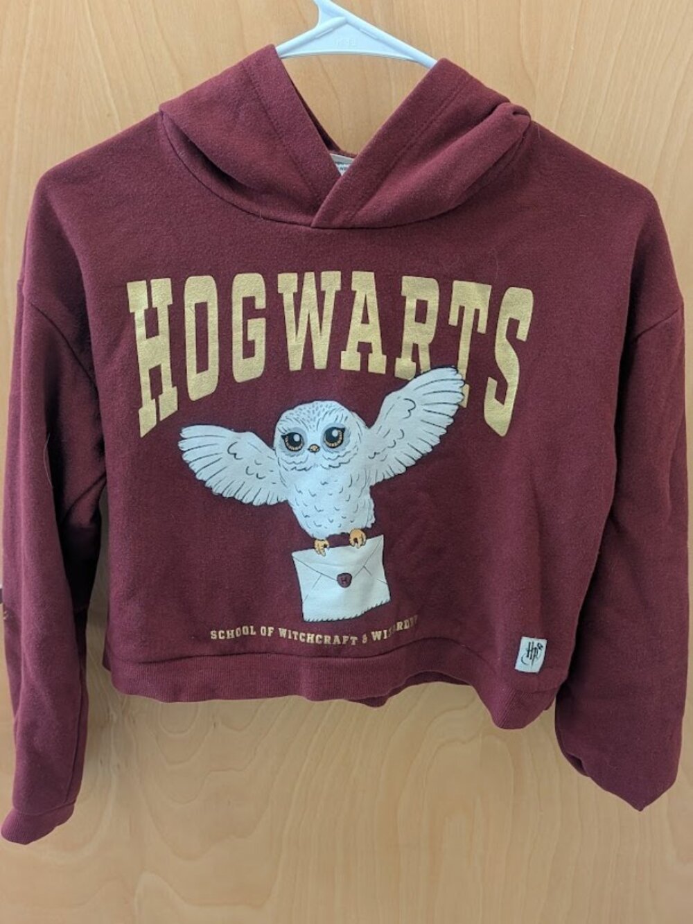 Hogwarts Cropped Hoodie Size 10-12 Girls
